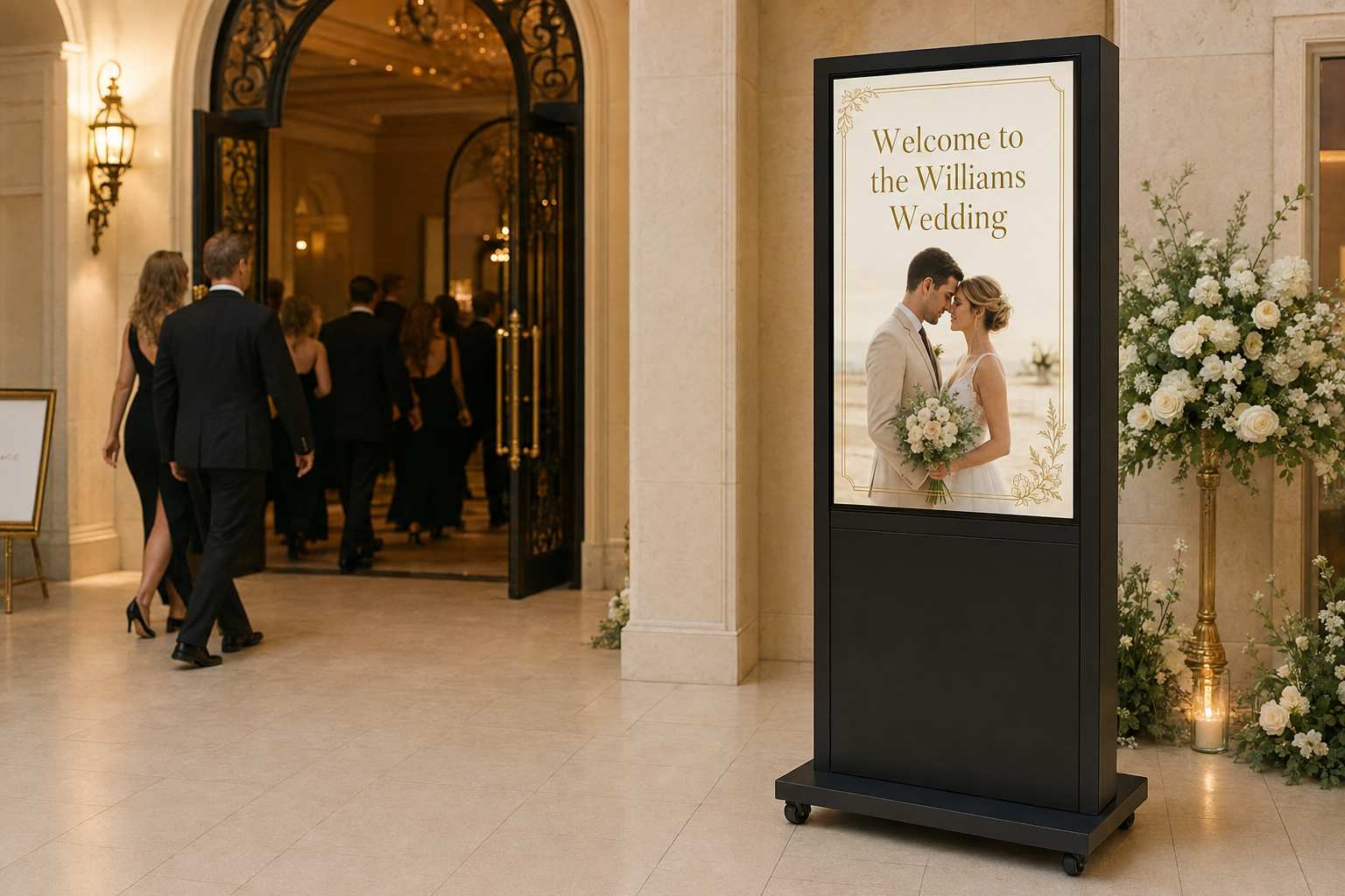Illustrative wedding welcome display concept